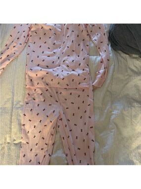 Victoria's Secret Pink Floral Ribbed Pajama Set
